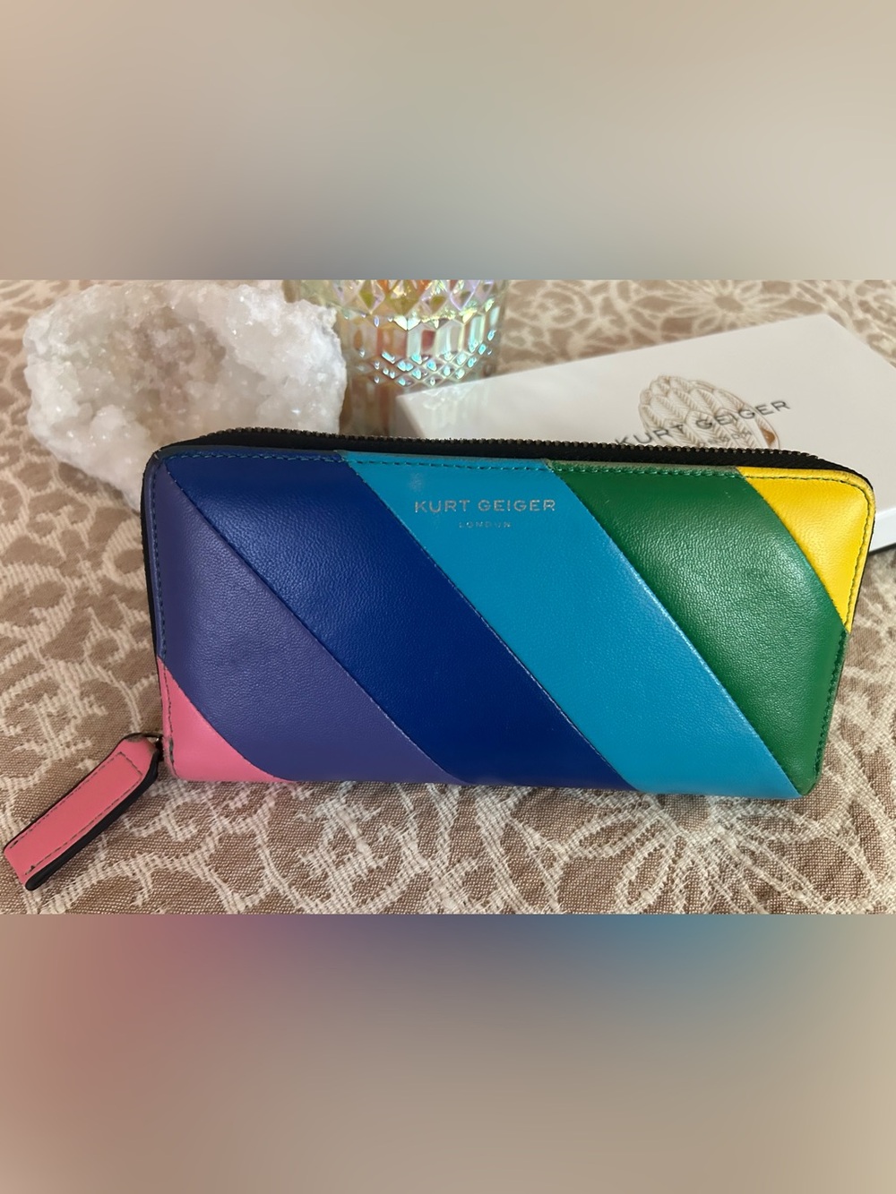 Kurt Geiger London Zip Around Leather Wallet - Picture 3 of 12